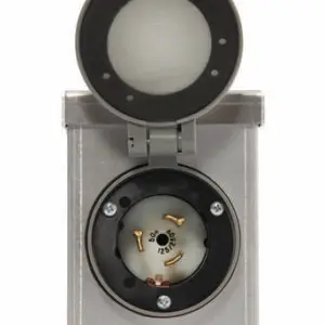 6347 - 50 Amp Aluminum Power Inlet Box with Flip Lid